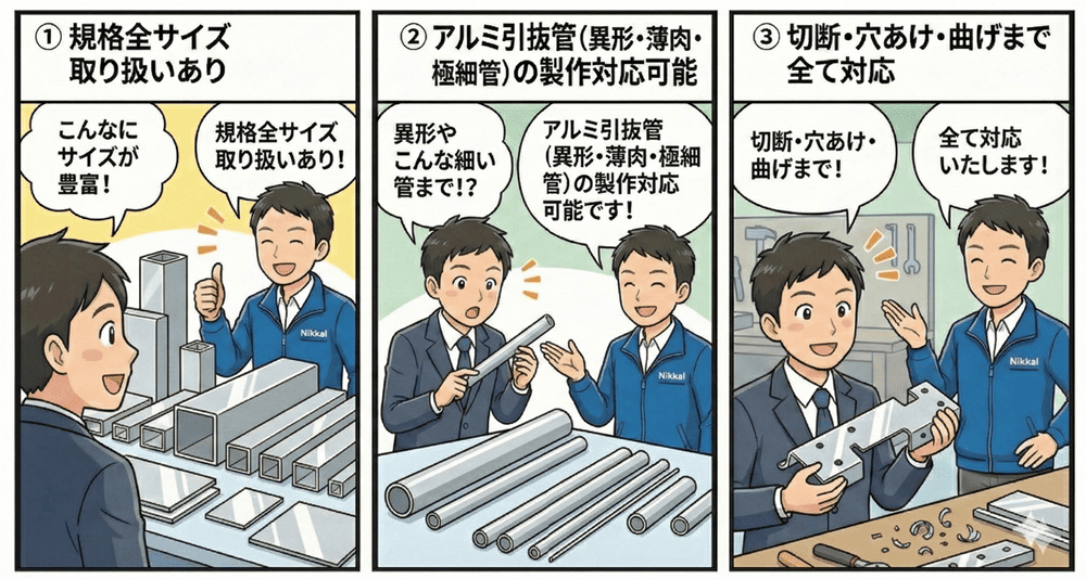 ルミ丸パイプ 規格全サイズ取扱いあり